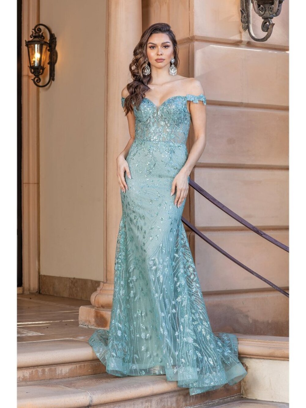 NEW GOLD Evening Gown Floor Length Formal Elegant Stunning 4343 - Picture 8 of 9